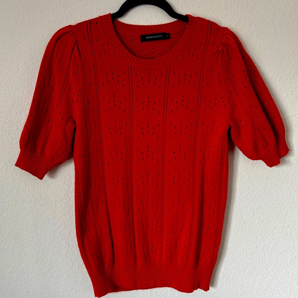 Burnt orange elbow length sweater